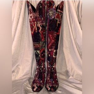 Jessica Simpson “Ravyn” over the knee boot, Red Combo, size 6.5 M